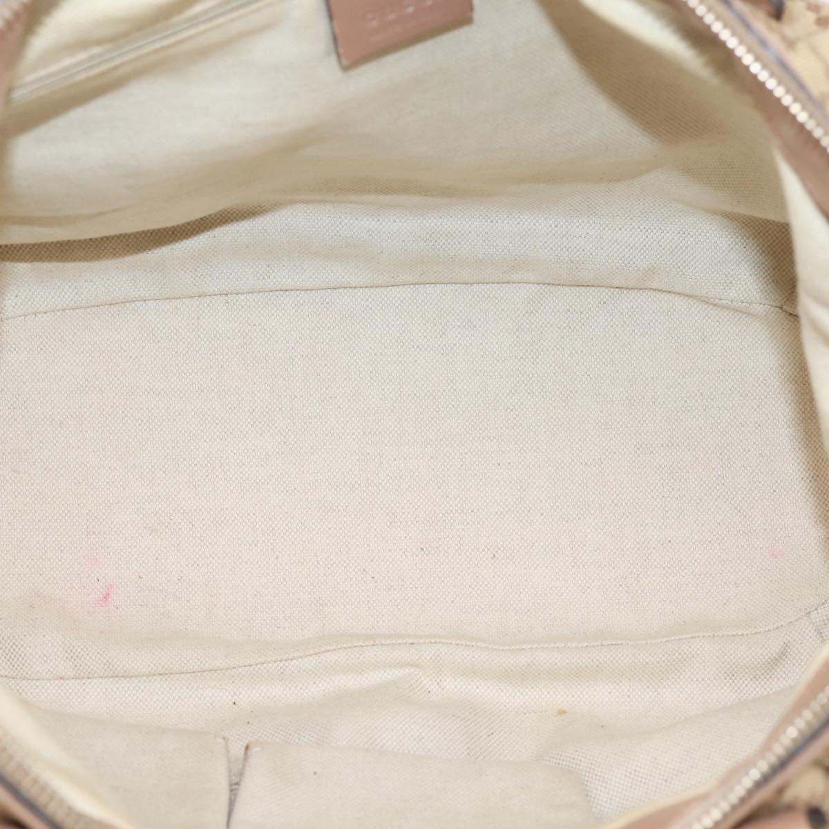 GUCCI GG Canvas Hand Bag 2way Beige Gold 247902 Auth ep16887