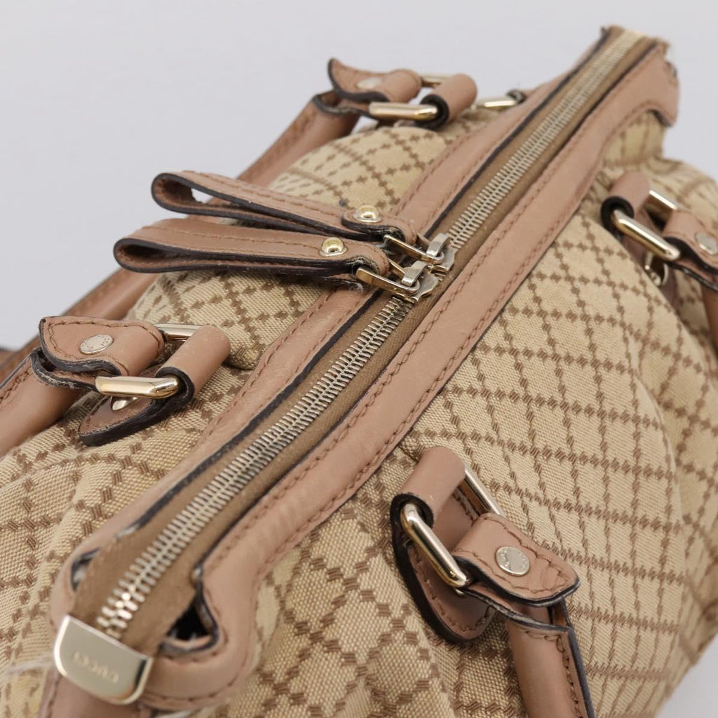 GUCCI GG Canvas Hand Bag 2way Beige Gold 247902 Auth ep16887