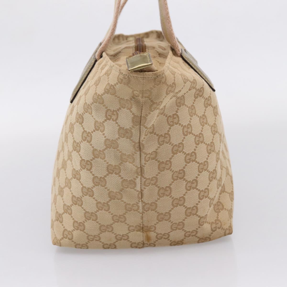 GUCCI GG Canvas Sherry Line Hand Bag Beige Gold 131230 Auth ep16915