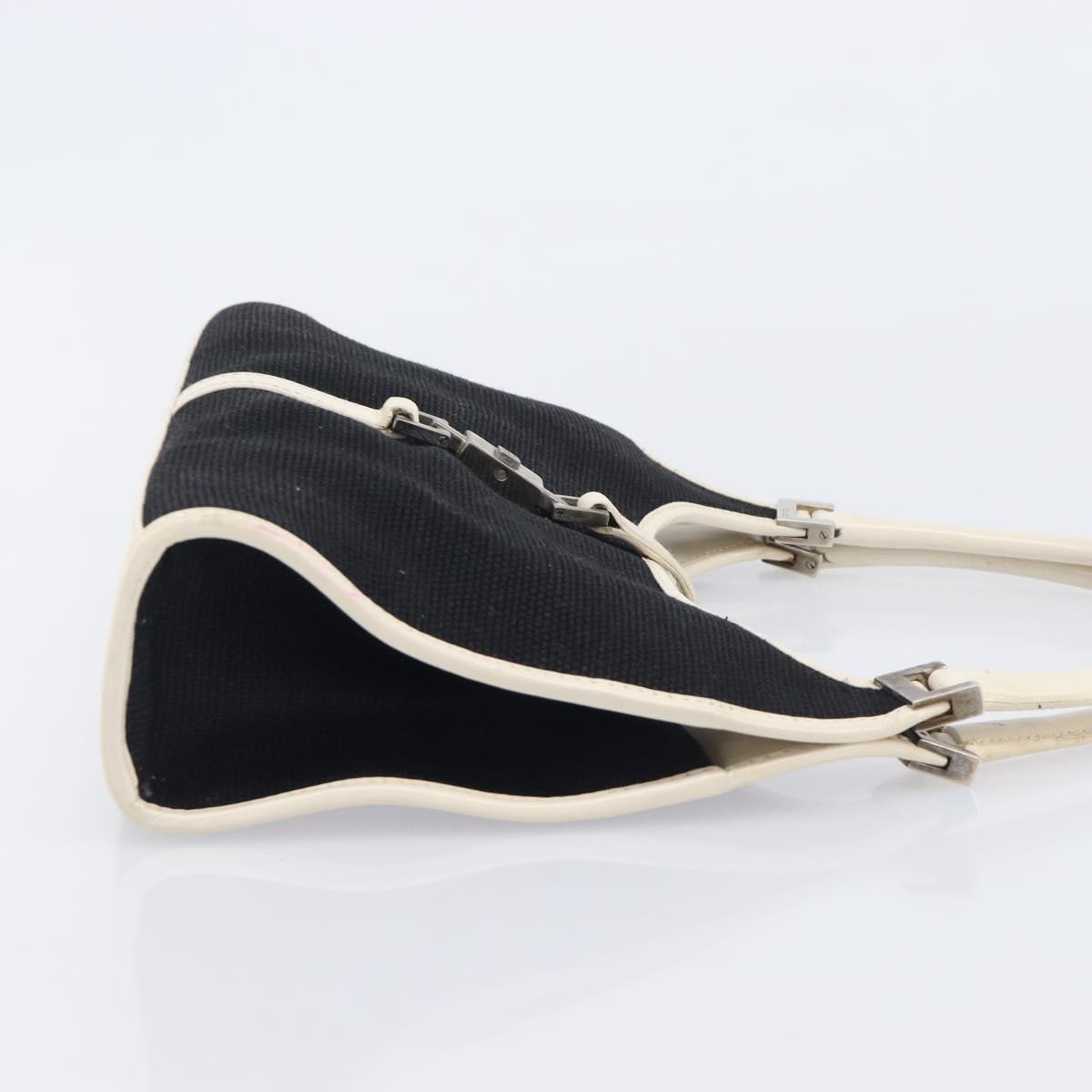 GUCCI Jackie Hand Bag Canvas Black Silver 002 1068 Auth fm5498