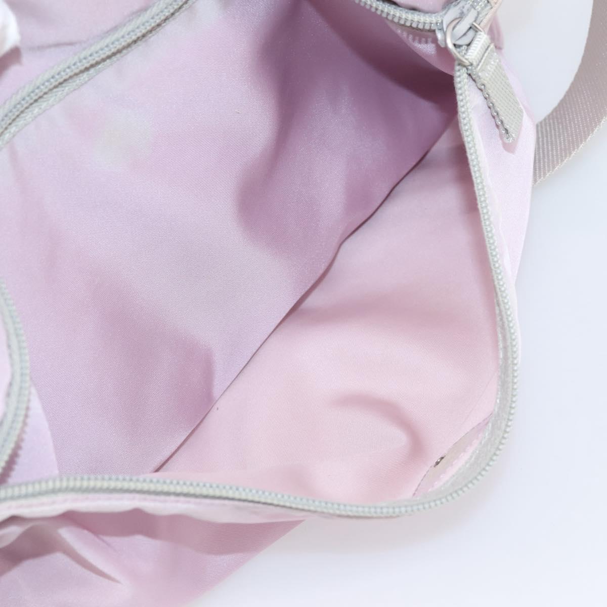 PRADA Shoulder Bag Nylon Pink Silver Auth hk4231