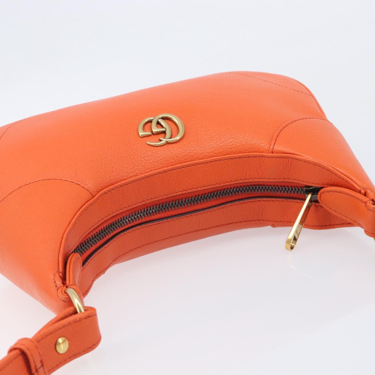 GUCCI GG Marmont Aphrodite Small Shoulder Bag Leather Orange 731817 Auth ka6775M