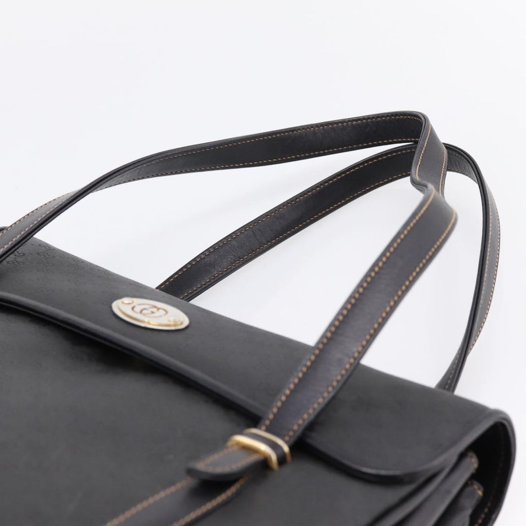 GUCCI Micro GG Hand Bag PVC Black Gold Tone 000 46 4857 Auth mr3118