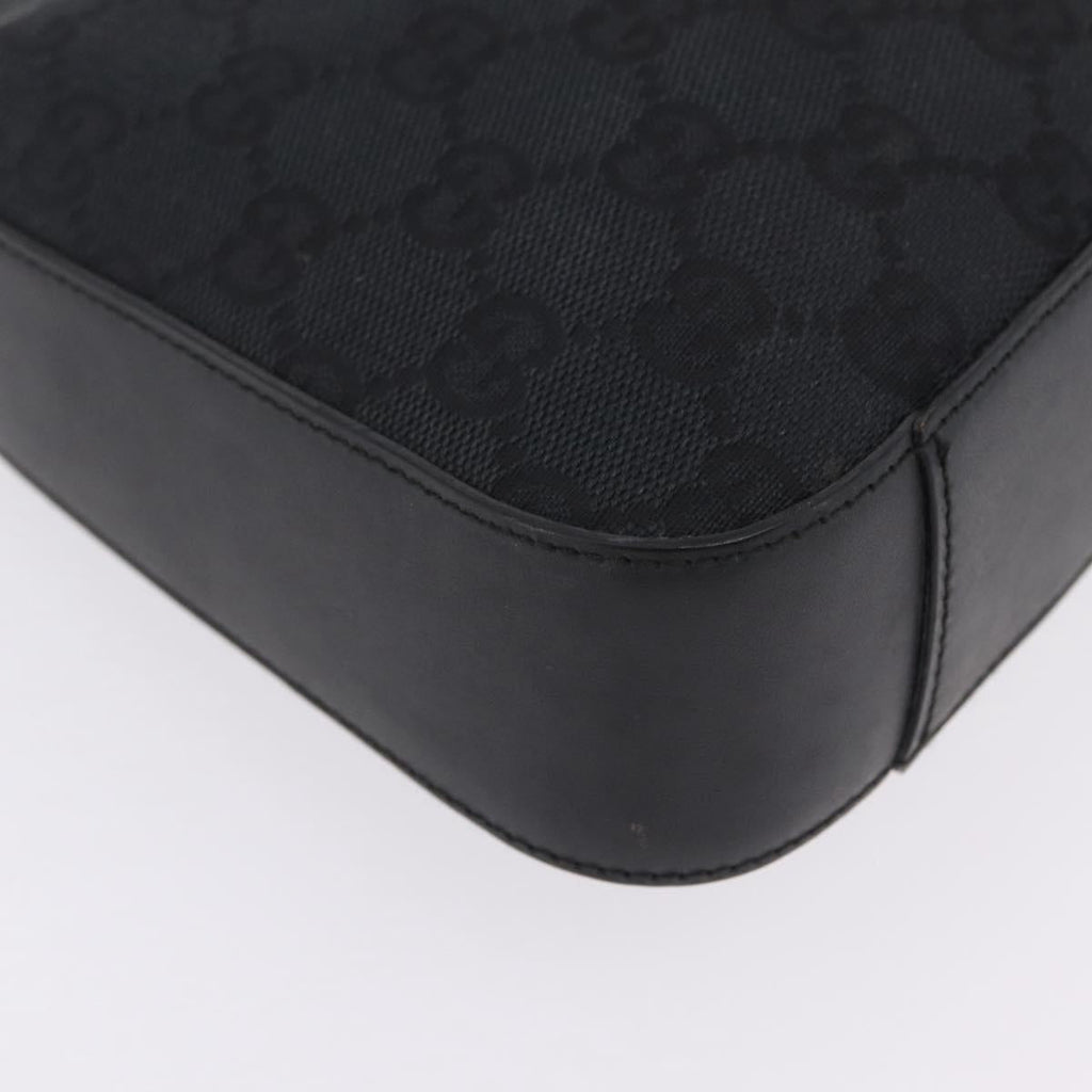GUCCI GG Canvas Shoulder Bag Black Silver 001 3812 2123 Auth mr3137