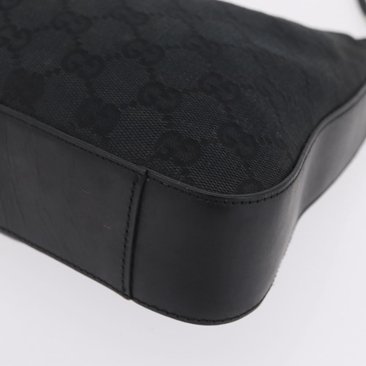GUCCI GG Canvas Shoulder Bag Black Silver 001 3812 2123 Auth mr3137