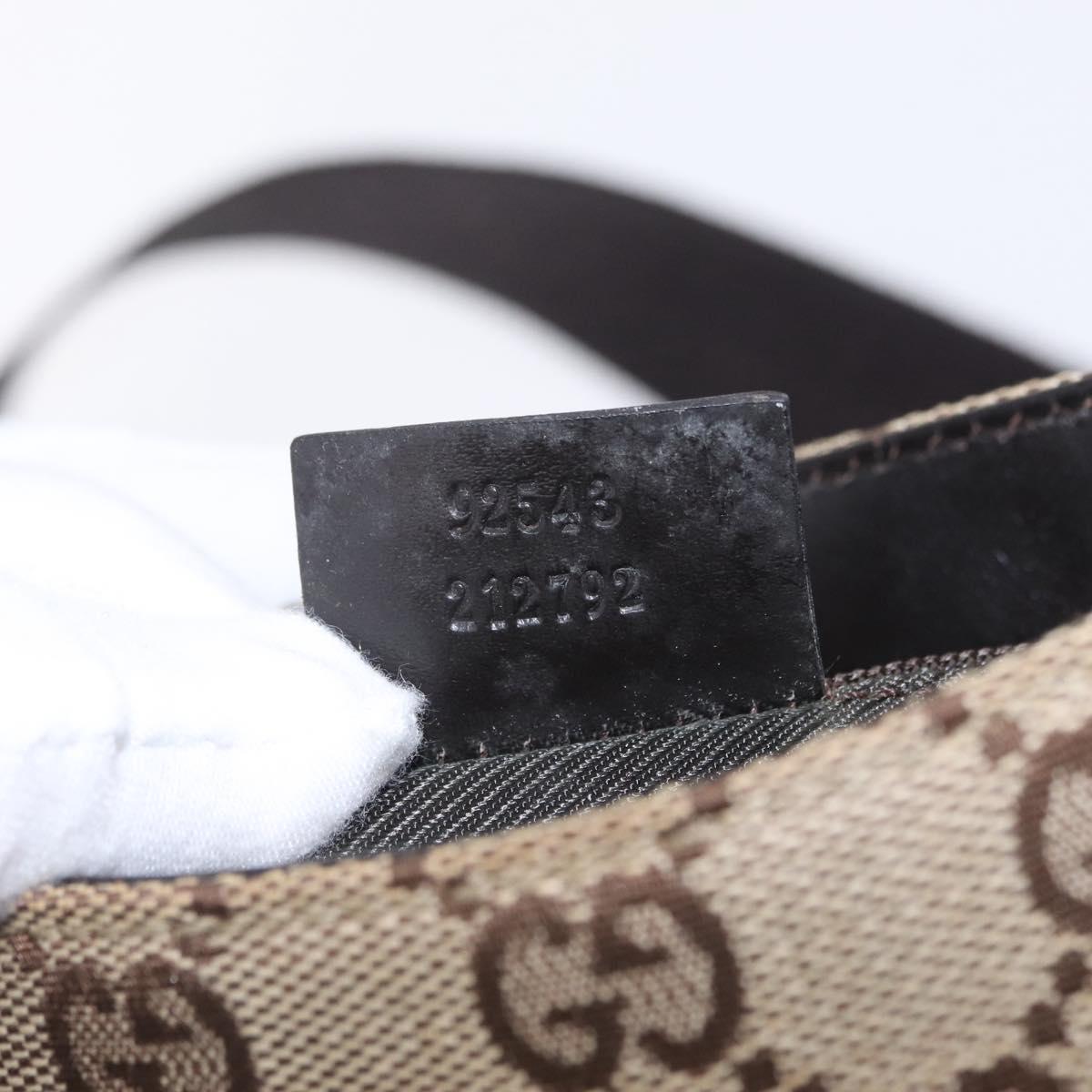 GUCCI GG Canvas Waist bag Beige Silver 92543 Auth mr3166