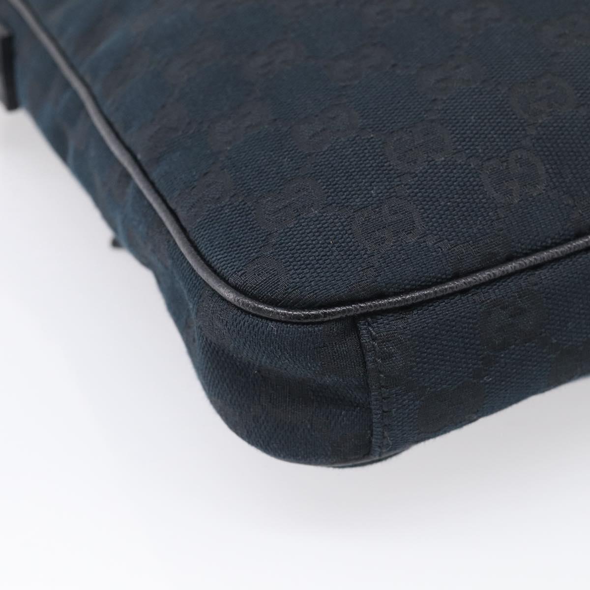 GUCCI GG Canvas Shoulder Bag Black Silver 92551 Auth mr3177A