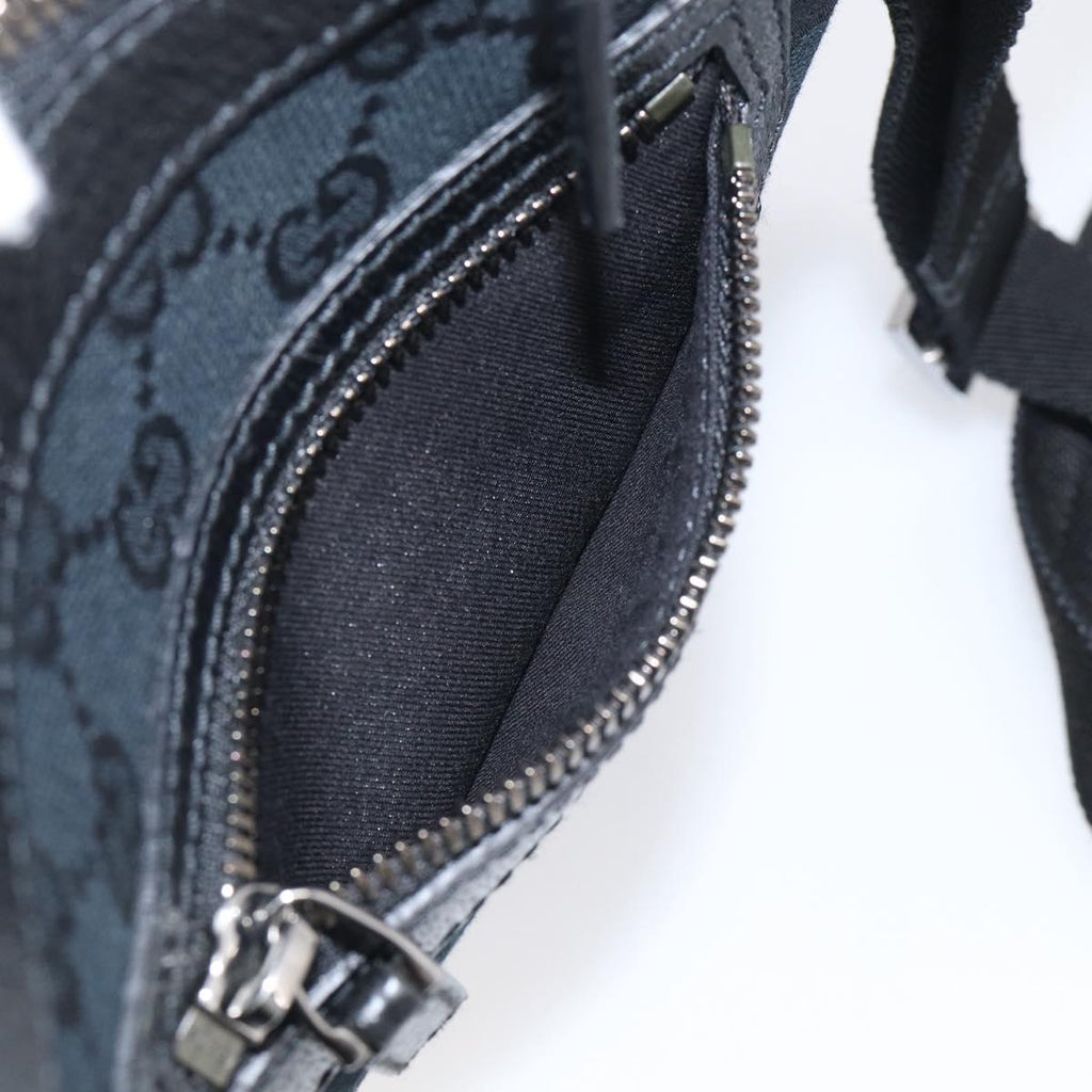 GUCCI GG Canvas Shoulder Bag Black Silver 92551 Auth mr3177A
