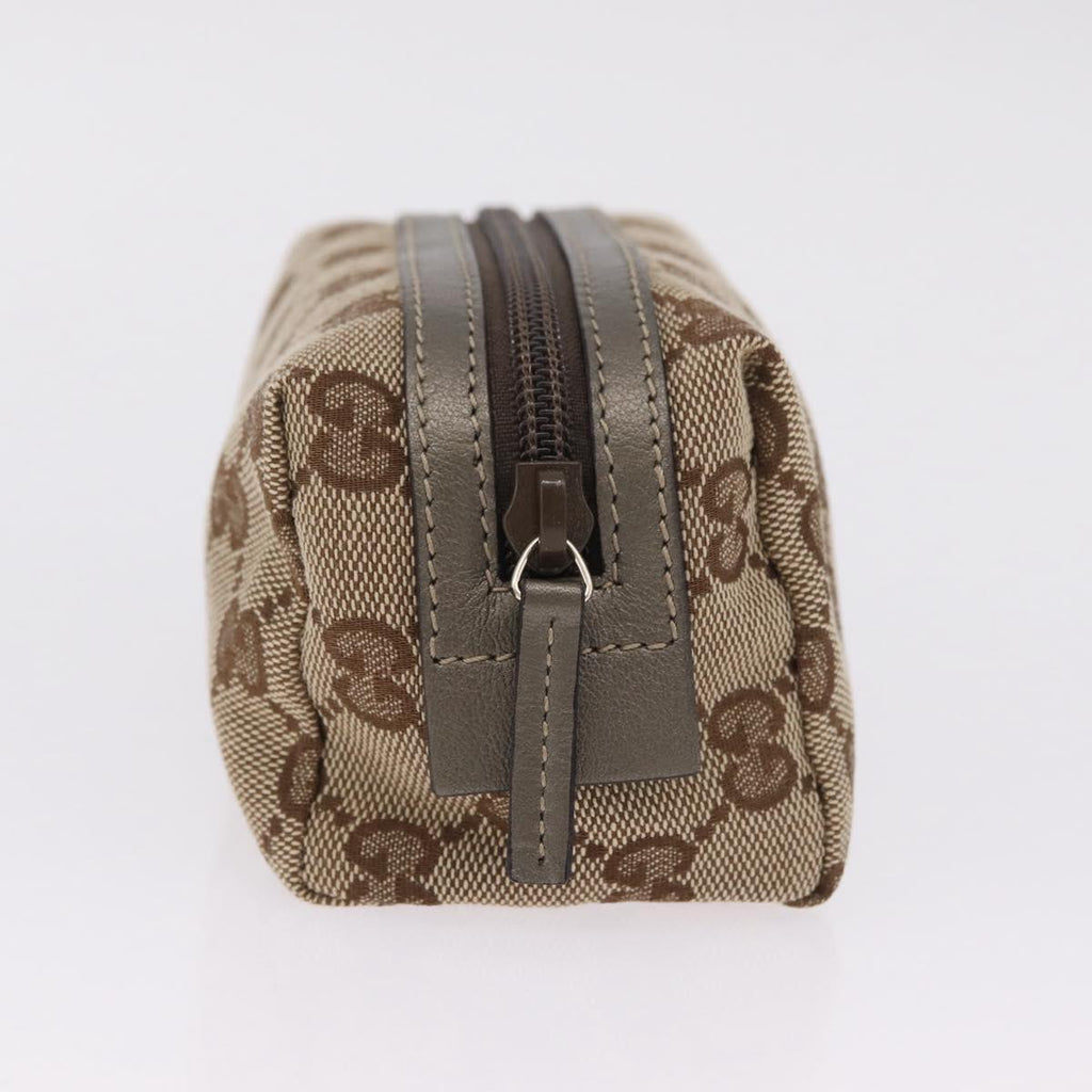 GUCCI GG Canvas Pouch Beige Gold 29596 Auth mr3179A