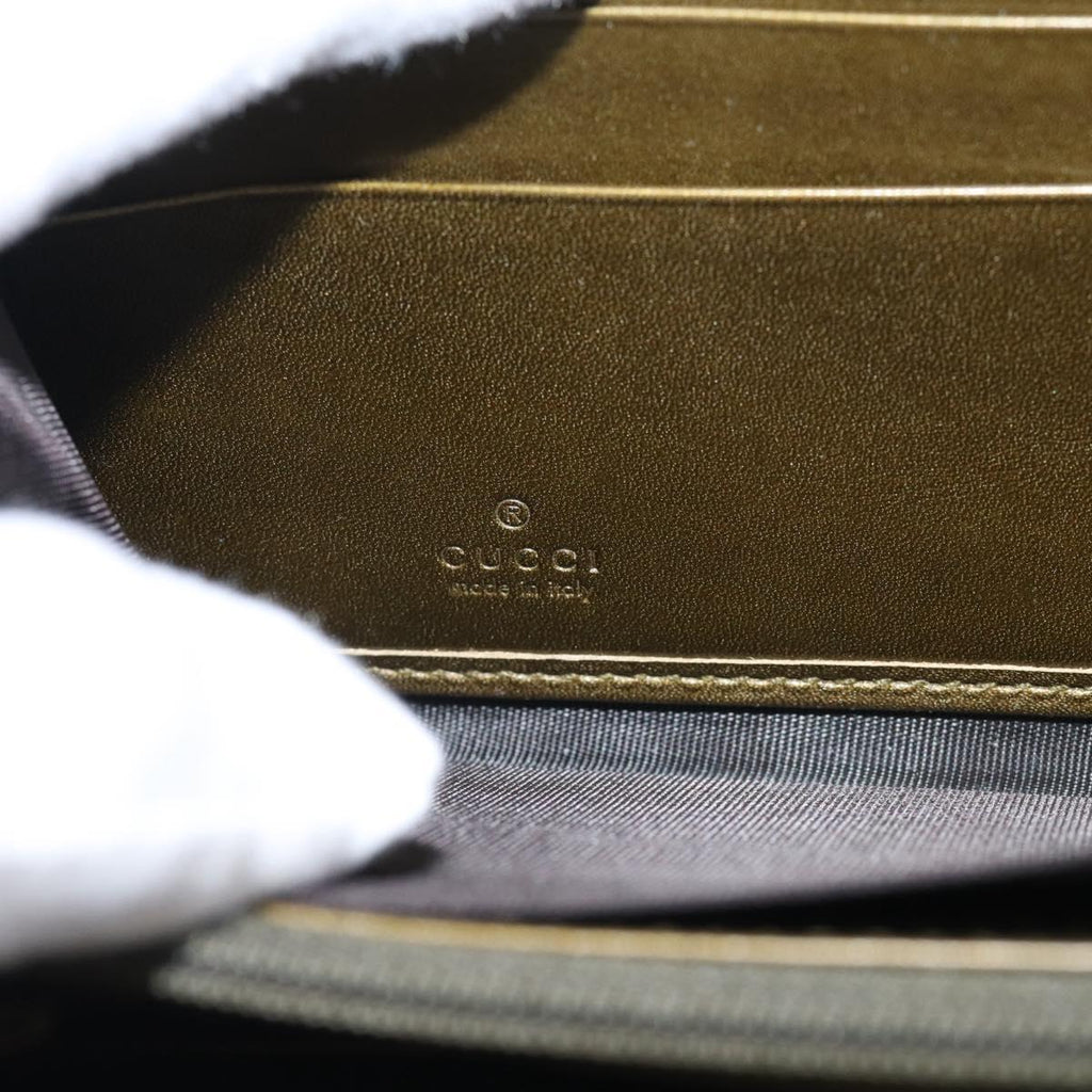GUCCI Long Wallet Patent leather Red Gold 308005 Auth mr3182A